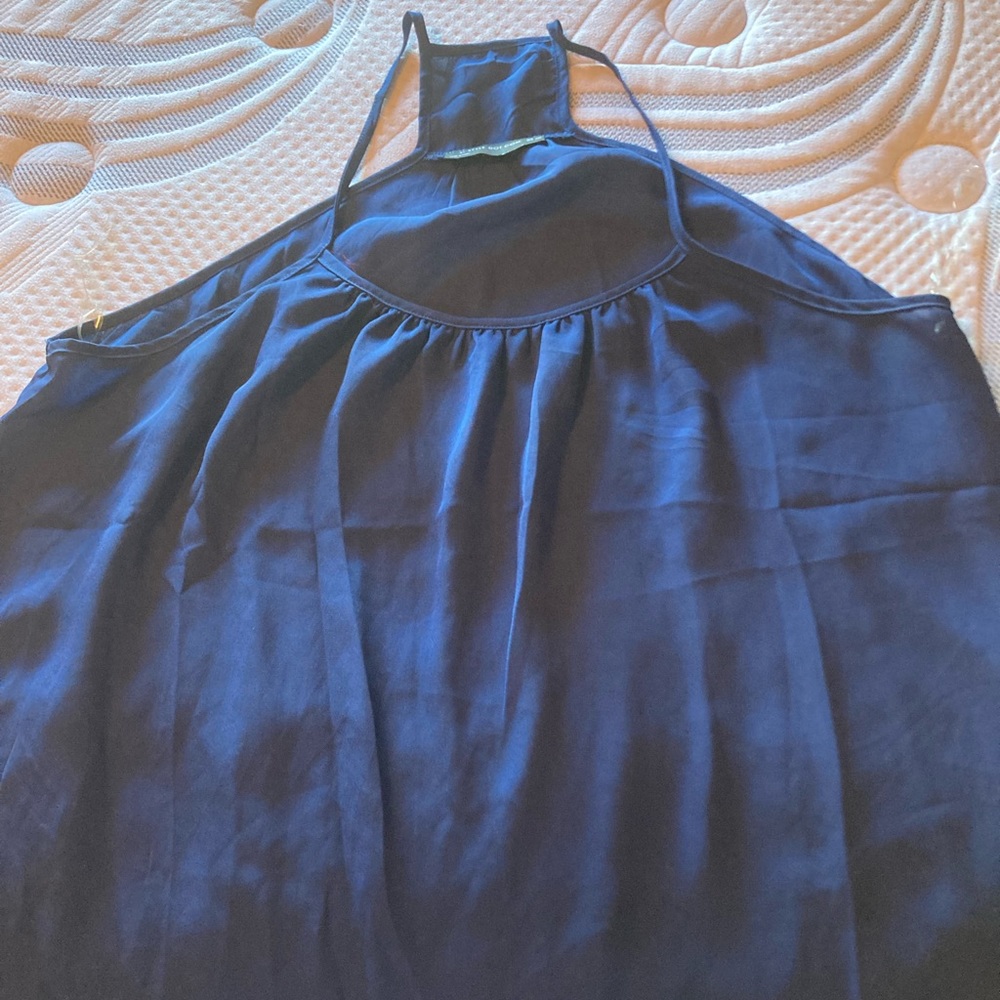 Blue racer back sheer tank